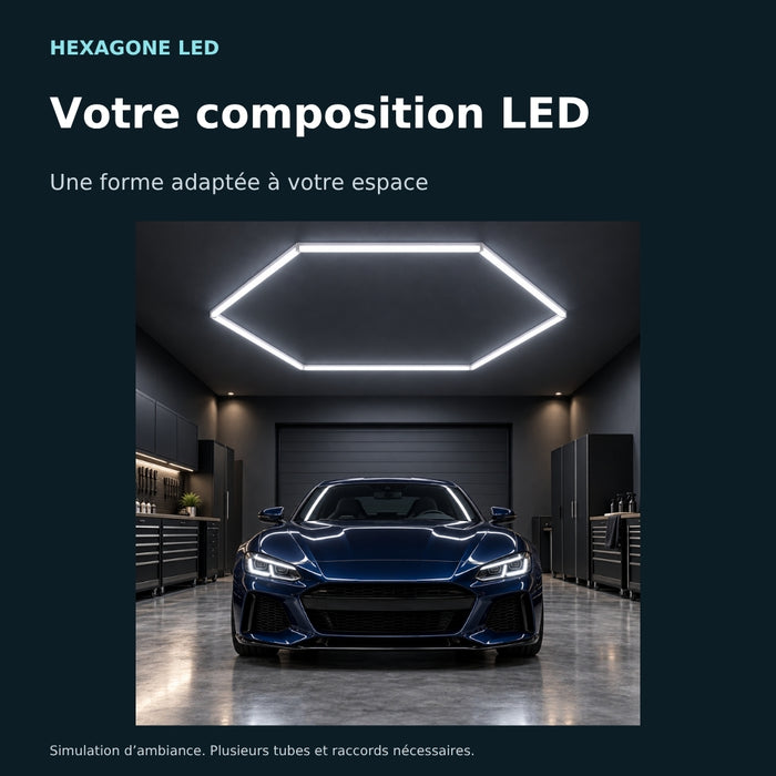 Tube LED pour éclairage hexagonal 117,5 cm – 16 W – Blanc froid 6500 K