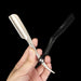Rasoir de Barbier Professionnel à Lame Interchangeable - Noir & Argent 2