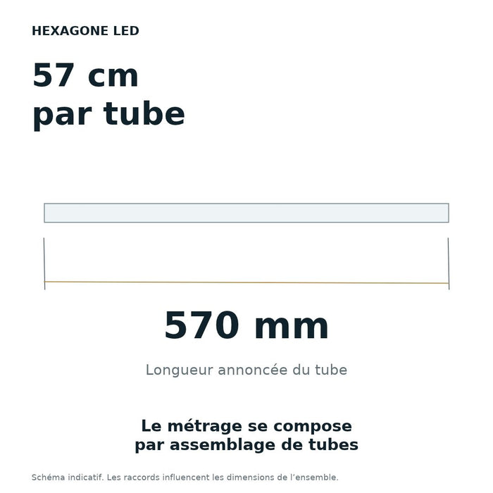 Tube LED pour éclairage hexagonal 57 cm – 9 W – Blanc froid 6500 K