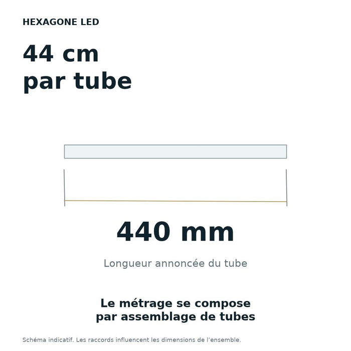 Tube LED pour éclairage hexagonal 44 cm – 6 W – Blanc froid 6500 K