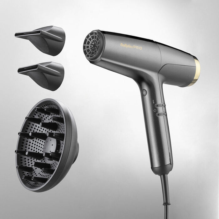 BabylissPRO FALCO BAB8550E – Sèche-cheveux professionnel Gold/Black Made in Italy