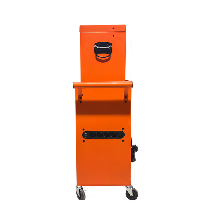 Barber Trolley Station Pro – Meuble Barbier Prises Intégrées – Orange