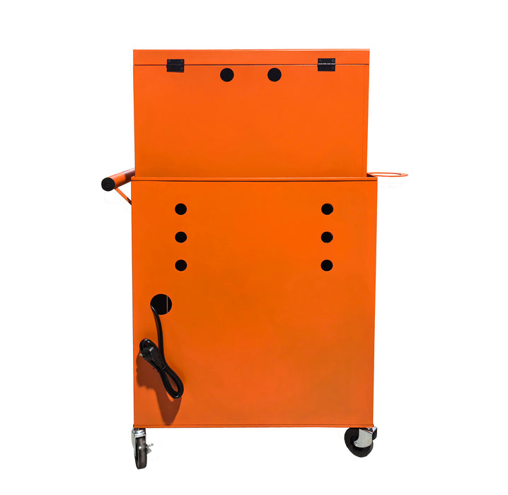 Barber Trolley Station Pro – Meuble Barbier Prises Intégrées – Orange