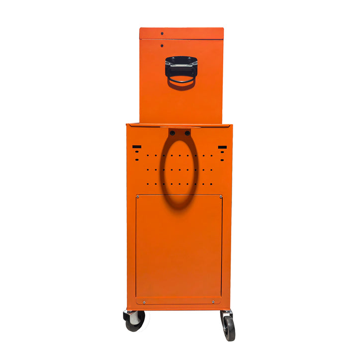Barber Trolley Station Pro – Meuble Barbier Prises Intégrées – Orange