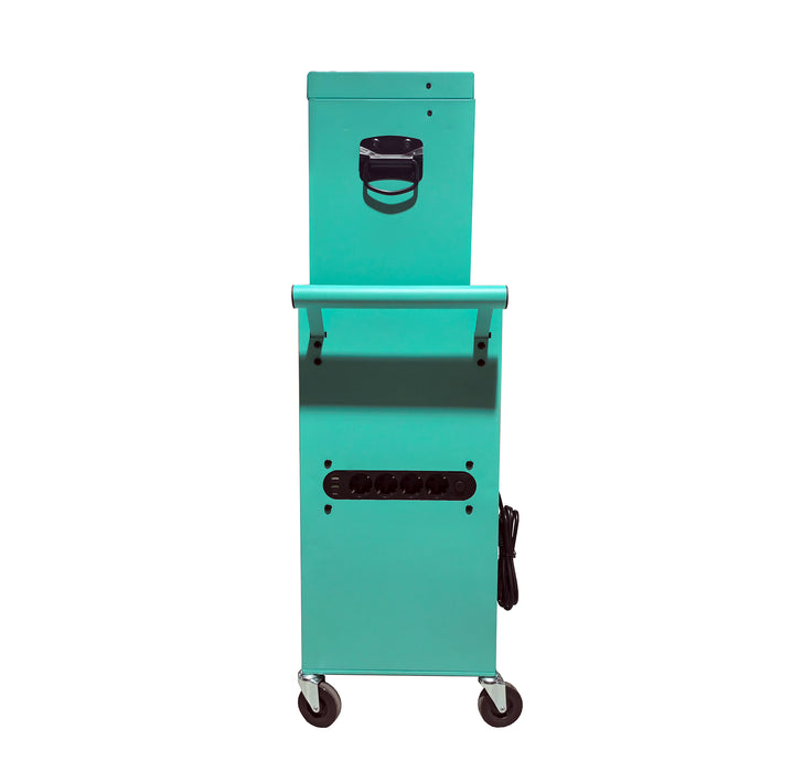 Barber Trolley Station Pro – Meuble Barbier avec Prises Intégrées – Turquoise