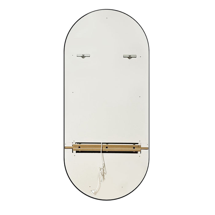 Miroir Professionnel Ovale LED "Lin & Mika" - Noir & Or (80x180 cm)