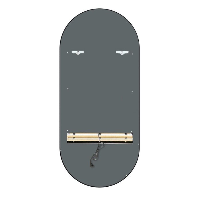 Miroir Professionnel Ovale LED "Lin & Mika" - Noir & Or (80x180 cm)