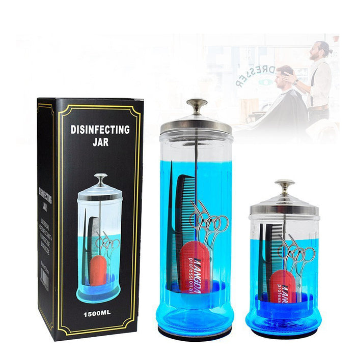 Professionele desinfectiepot 1500 ml - roestvrij staal en glas