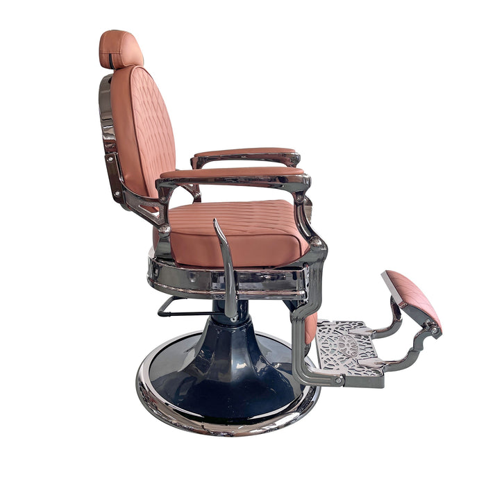 Fauteuil de barbier Diamond cognac, vue de profil