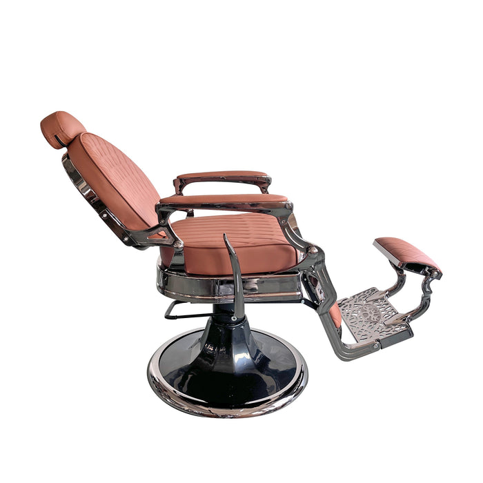 Fauteuil de barbier Diamond cognac avec dossier incliné