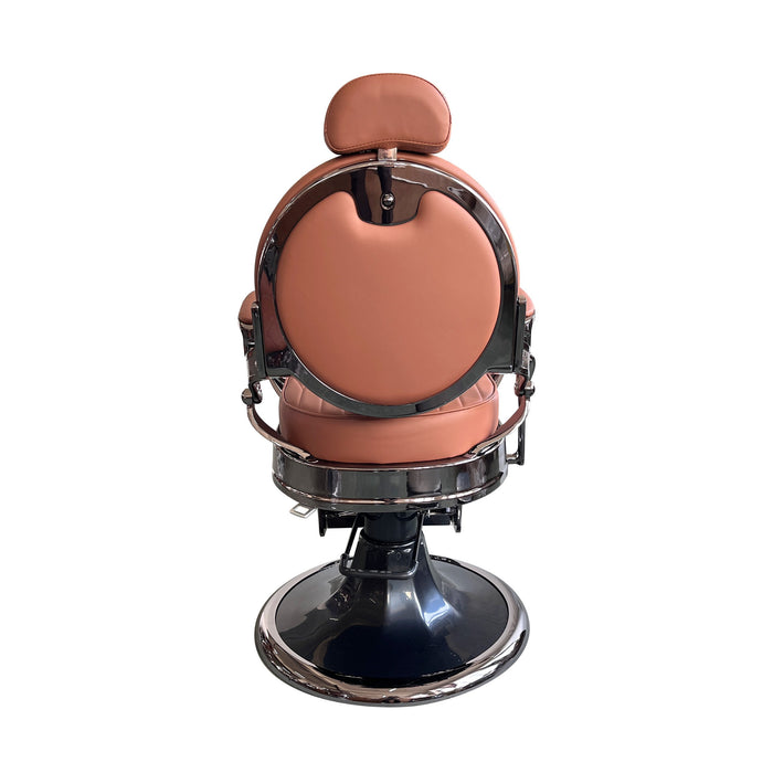 Fauteuil de barbier Diamond cognac, vue de dos