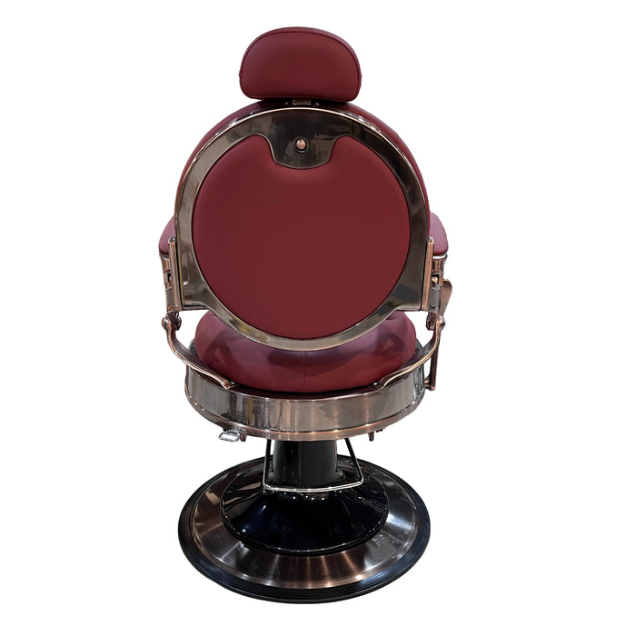 Fauteuil de barbier Red Prince bordeaux, vue de dos