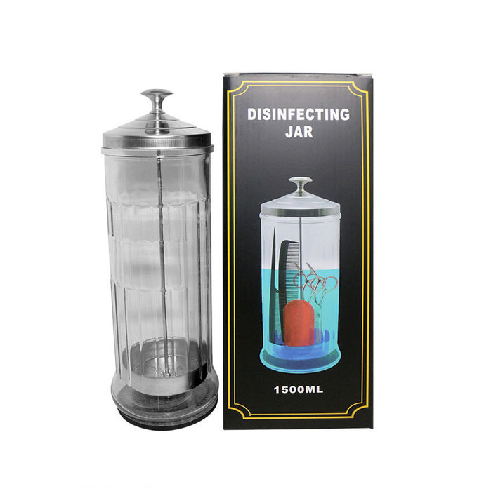 Professionele desinfectiepot 1500 ml - roestvrij staal en glas